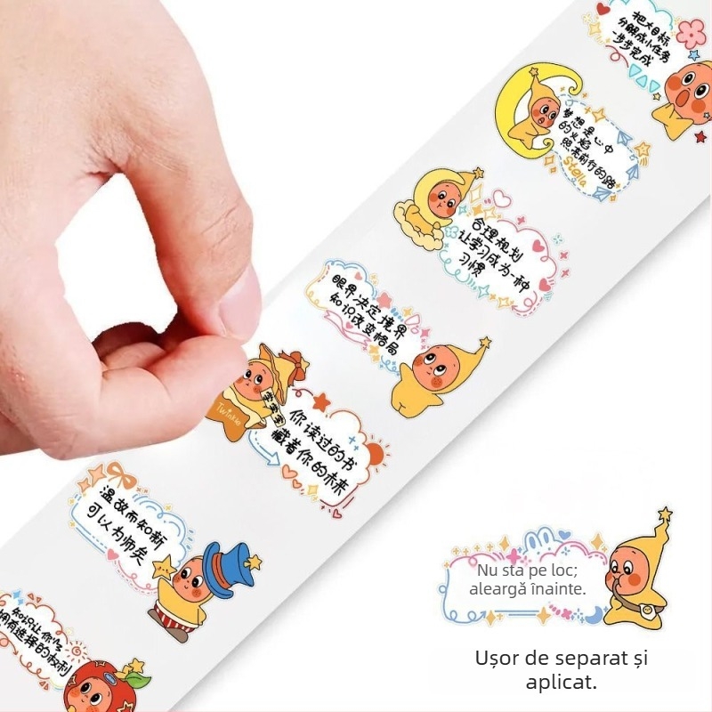 1050 autocolante cu personaje stelare – autocolante rulate de încurajare, stil desen animat pentru copii, DIY creativ