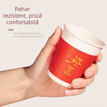 Picture Family pahare de hârtie de unică folosință, pahare mai groase pentru sărbători, pentru birou, casă și utilizare comercială, pachet de 100