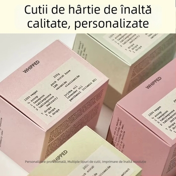 Cutie albă din carton pentru cadouri de machiaj – cutie-surpriză cu jucărie, imprimare cu temă ceai, imprimare în relief, cutie de deschidere prin rupere, personalizare în loturi mici