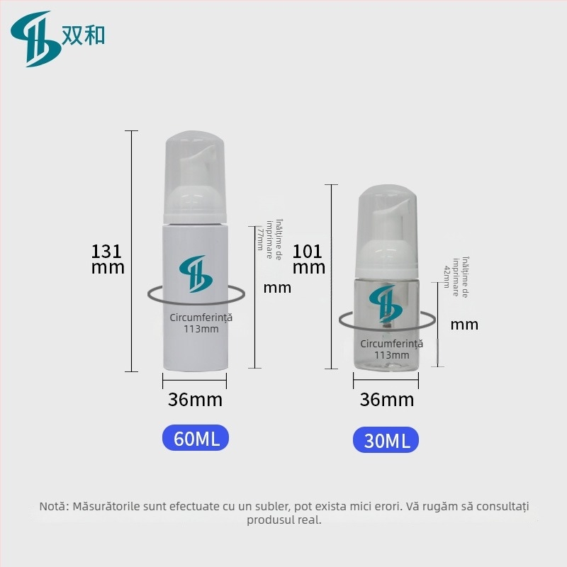 Sticlă PET cu pompă pentru spumă facială, 30ml/60ml, spumă cu aminoacizi