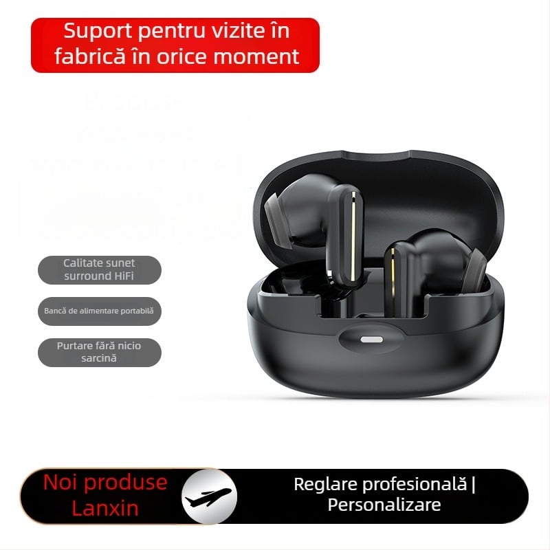 Căști Bluetooth in-ear, model sport 2026, rezistente la apă, reducere a zgomotului, LED de respirație, autonomie lungă, control vocal, afișaj digital, latență redusă pentru esports