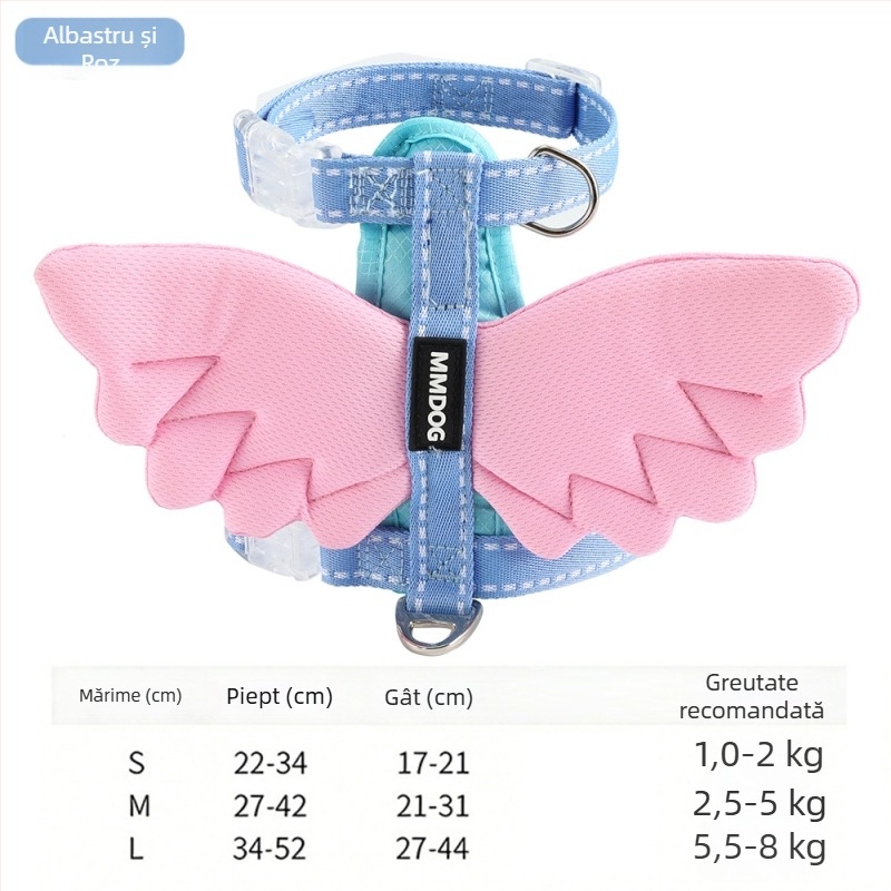Ham pentru pisici Angel Wings, lesă în stil vestă, pentru plimbări în aer liber, anti-evadare