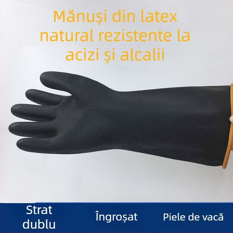 Dongfangsheng Mănuși rezistente la acide și baze, mâneci scurte, mănuși industriale de protecție chimică și anticoroziune, mănuși din latex rezistente la ulei