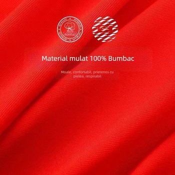 Slipuri bărbați din bumbac roșu, respirabile, absorbante de transpirație, croială lejeră, talie medie, culoare solidă