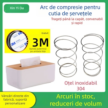 Kit pentru cutia de șervețele cu arc din oțel inoxidabil 304, ridicare automată, include bandă dublă 3M