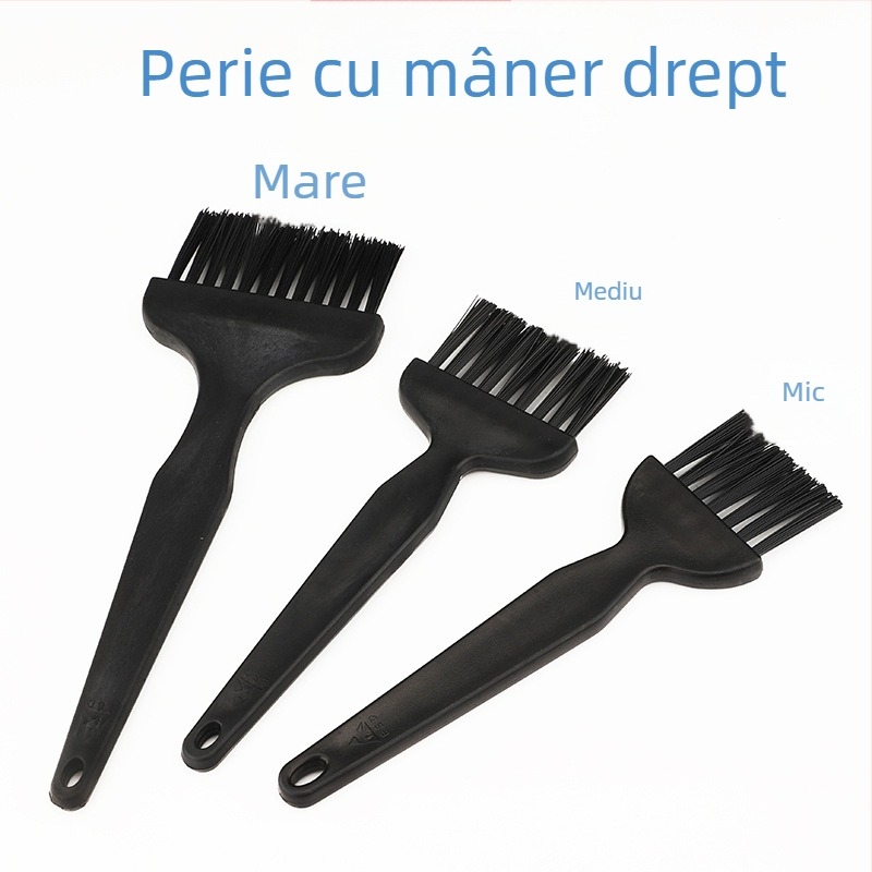Perie antistatică cu peri duri pentru plăci PCB, mâner în formă de U, drept sau rotund