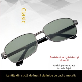 Ochelari de protecție industriali cu ramă din metal și lentile din sticlă, unisex, protecție împotriva vântului și prafului