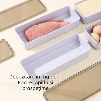 Cutie din plastic pentru păstrarea prospețimii în bucătărie, etanșă, rezistentă la umezeală, pentru legume, ouă și felii de carne, depozitare în frigider