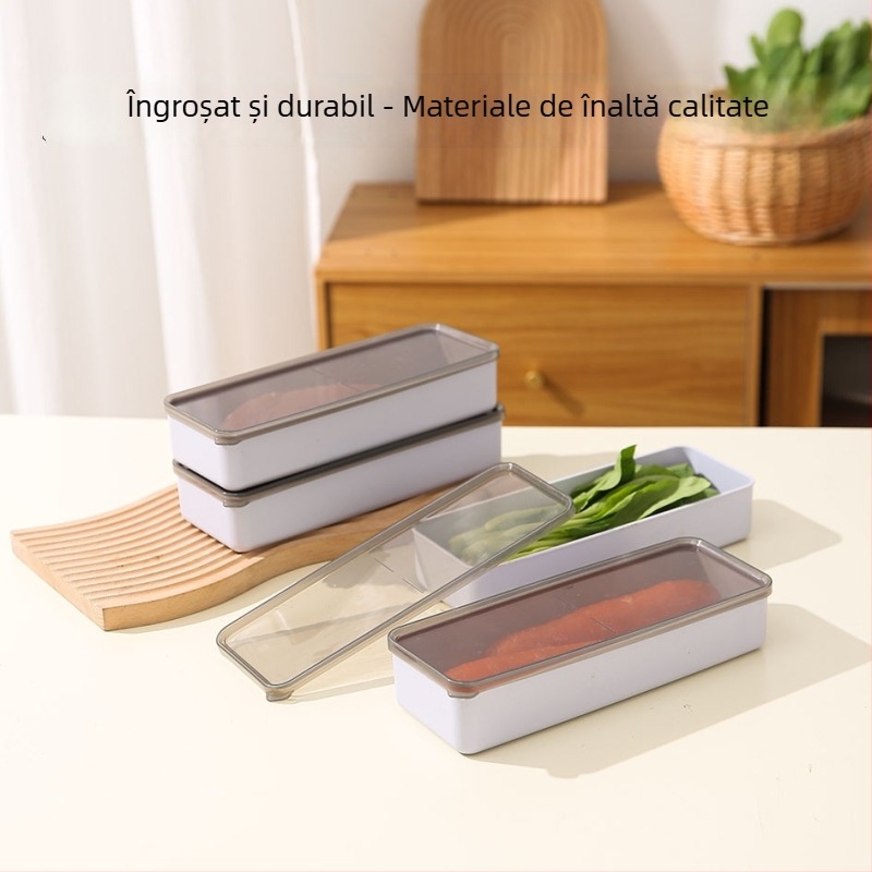 Cutie din plastic pentru păstrarea prospețimii în bucătărie, etanșă, rezistentă la umezeală, pentru legume, ouă și felii de carne, depozitare în frigider