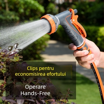 Pistol de stropit multifuncțional pentru udarea florilor, spălarea mașinii și irigații de grădină