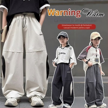Pantaloni anti-țânțari pentru băieți, pantaloni sport lungi ușori de vară, uscare rapidă, stil cargo