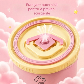Cutie prânz ceramică rotundă, pentru angajați de birou și studenți, capacitate 1–2 L, strat unic, nefiind potrivită pentru microunde, portabilă, stil modern minimalist, model desen animat