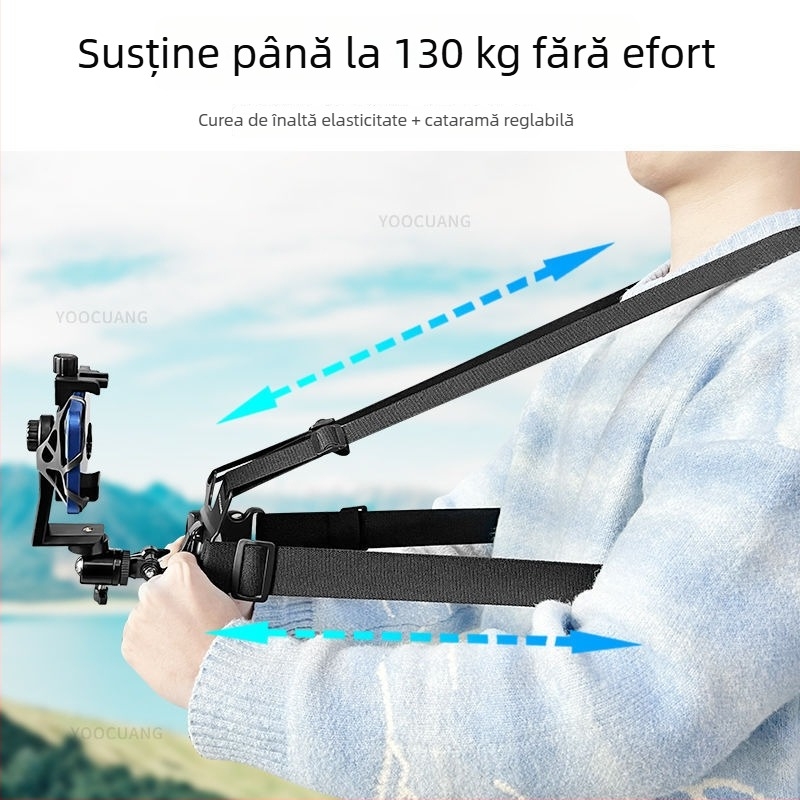 Suport pentru telefon fixat pe piept cu curea, filmare în perspectiva primei persoane, vlog de pescuit și streaming în aer liber