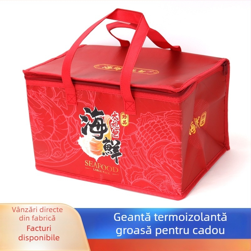 Set cadou de fructe de mare cu cutii din spumă nr. 3 și nr. 4, geantă izotermă, ambalaj proaspăt, conservare la rece