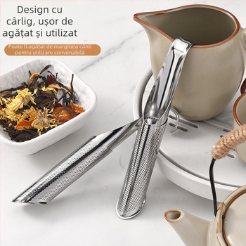 Filtru de ceai din oțel inoxidabil 304, în formă de țeavă, cu design deschidere-închidere, accesorii pentru ceai