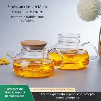 Ceainic din sticlă gros, rezistent la căldură și explozie, mare capacitate, set Gongfu de ceai pentru plante, flori și ceaiuri de fructe