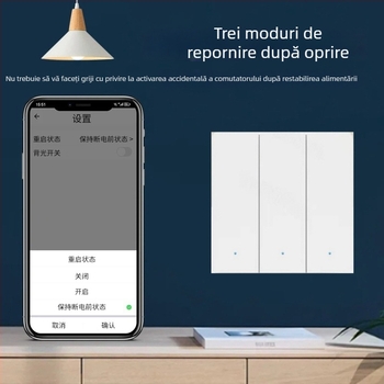 Comutator WiFi cu T34, Bluetooth, 433 MHz, mod dual și mod tri, control de la distanță prin aplicație, panou cu puncte