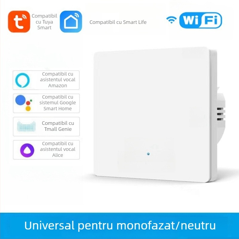 Comutator WiFi cu T34, Bluetooth, 433 MHz, mod dual și mod tri, control de la distanță prin aplicație, panou cu puncte
