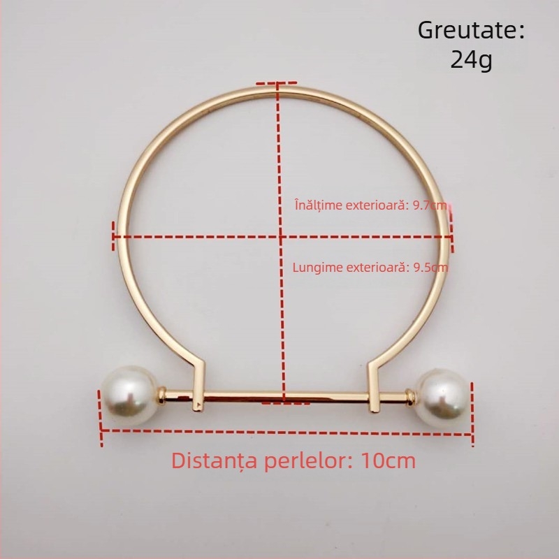 Set de accesorii pentru geantă din aliaj, cu mâner D în formă de perlă