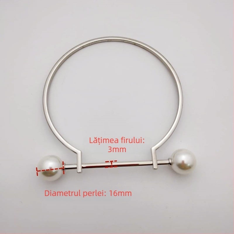 Set de accesorii pentru geantă din aliaj, cu mâner D în formă de perlă