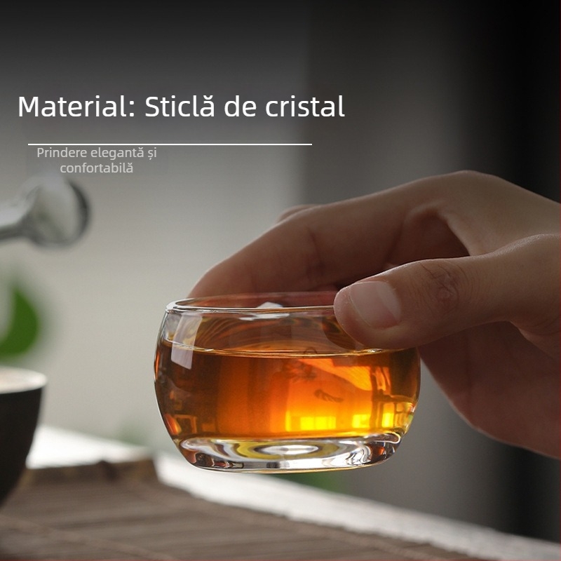 Ceasca de ceai Kung Fu din cristal transparent, ceasca de sticla pentru uz casnic, rezistentă la temperaturi înalte, îngroșată, de înaltă calitate, mică