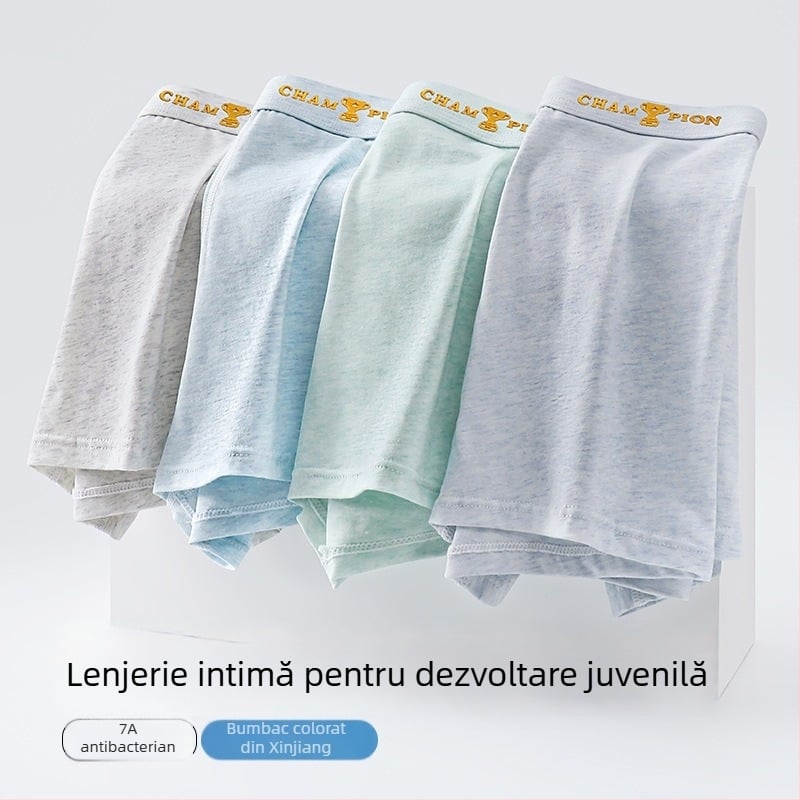 Boxeri pentru băieți din bumbac 95% și elastan 5%, antibacteriale, pentru copii peste 8 ani