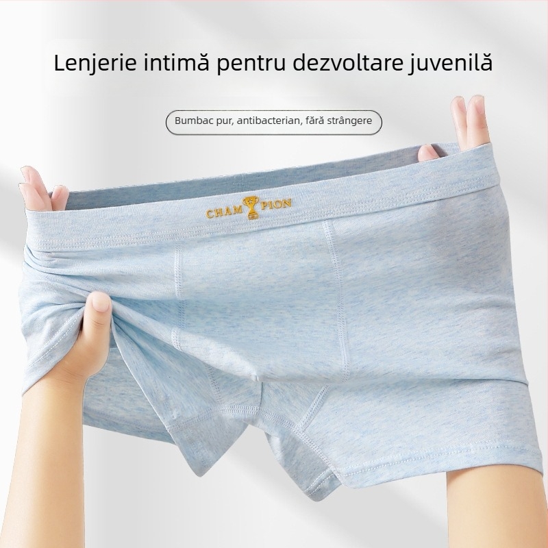 Boxeri pentru băieți din bumbac 95% și elastan 5%, antibacteriale, pentru copii peste 8 ani