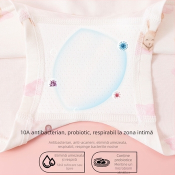 Lenjerie din modal pentru fete, boxeri talie medie cu funda, 3–8 ani