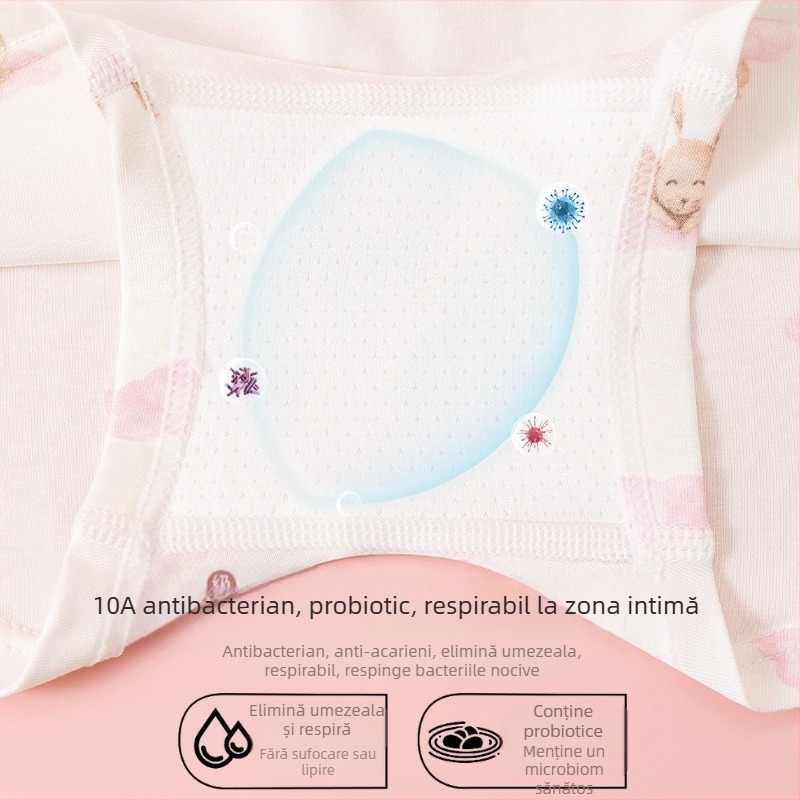 Lenjerie din modal pentru fete, boxeri talie medie cu funda, 3–8 ani