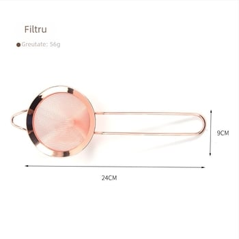 Set de shaker pentru cocktail din oțel inoxidabil, 11 piese, cu strecurător