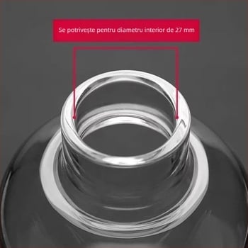 Stopper de vin din sticlă transparentă, 2,7 cm, cu marcaje pe scară și design etanș