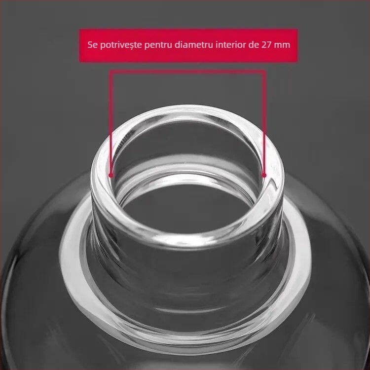 Stopper de vin din sticlă transparentă, 2,7 cm, cu marcaje pe scară și design etanș