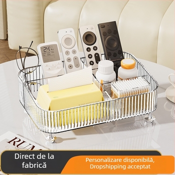Cutie de stocare pentru birou, cu compartimente pentru telecomenzi și obiecte mărunte – organizator pentru casă, sufragerie, birou sau cămin