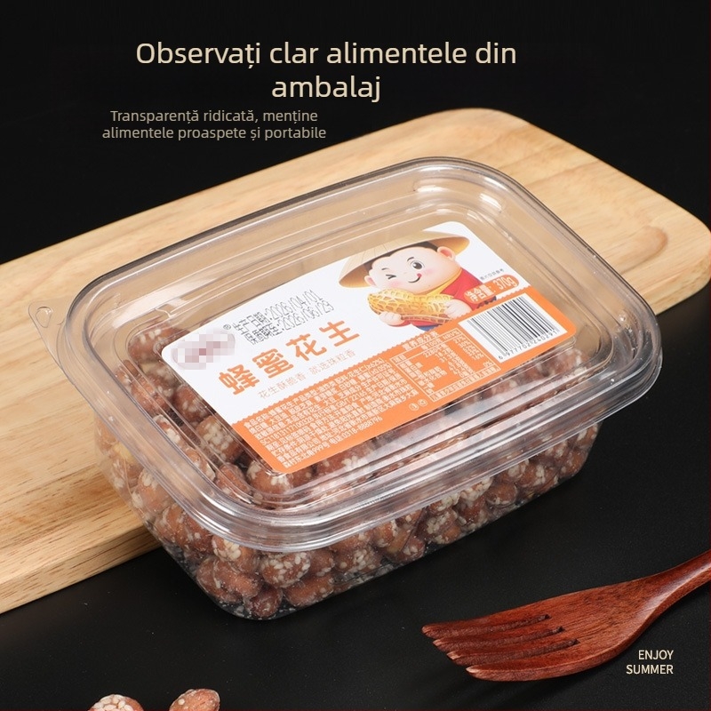 Cutie transparentă de patiserie, de unică folosință, rezistentă la presiune și umezeală, ambalaj pentru take-out de prăjituri, produse de patiserie și fructe