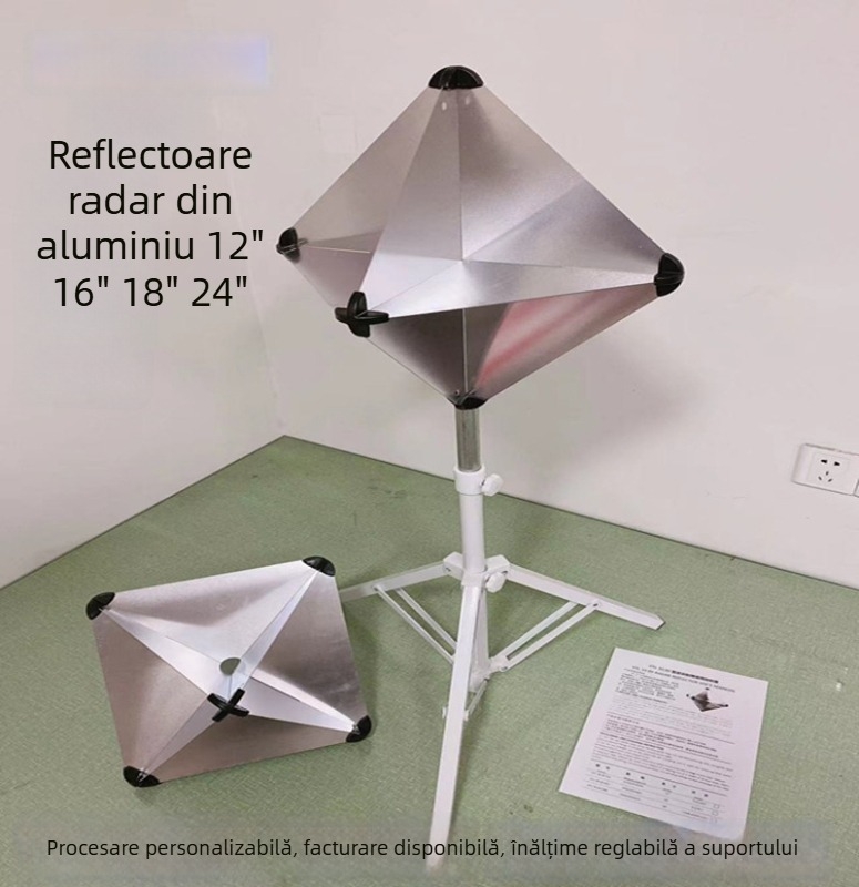 Reflector unghiular din aluminiu pentru uz marin, reflector radar în dimensiunile 12/16/18/24 inci, cu suport