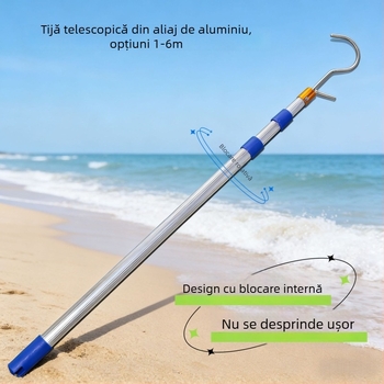 Cârlig de barcă din oțel inoxidabil, cârlig telescopic din aliaj de aluminiu, cârlig pentru barcă de salvare, cârlig pentru funii de speedboat