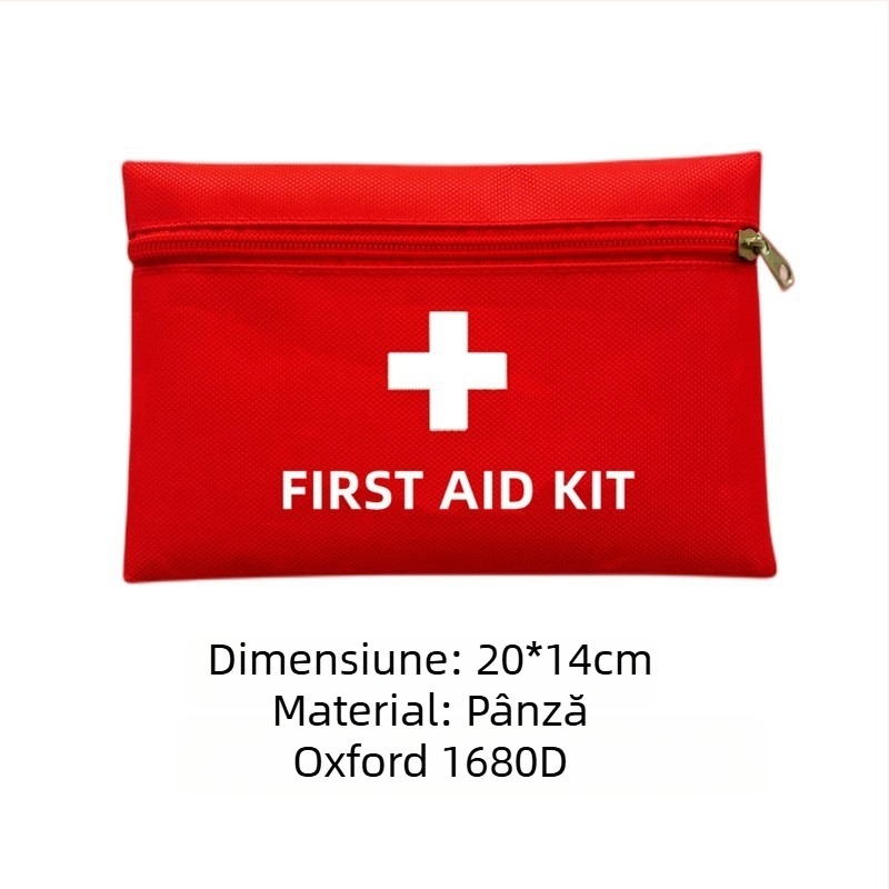 Kit de prim ajutor pentru instruire Crucea Roșie, destinat uzului școlar — bandajare a fracturilor, bandaj triunghiular, îngrijire medicală