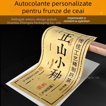 Etichetă PVC transparentă cu ștampilare prin folie, pe rolă personalizabilă, cod QR, logo și etichetă pentru sticlă