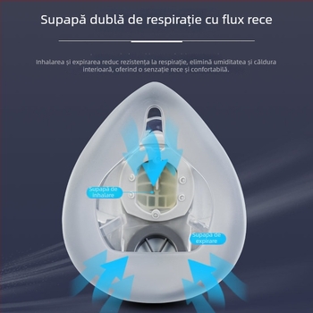 Mască de gaz 2020 pentru pulverizare, renovare și șlefuire — protecție la praf și substanțe chimice, din silicon, fixare pe cap