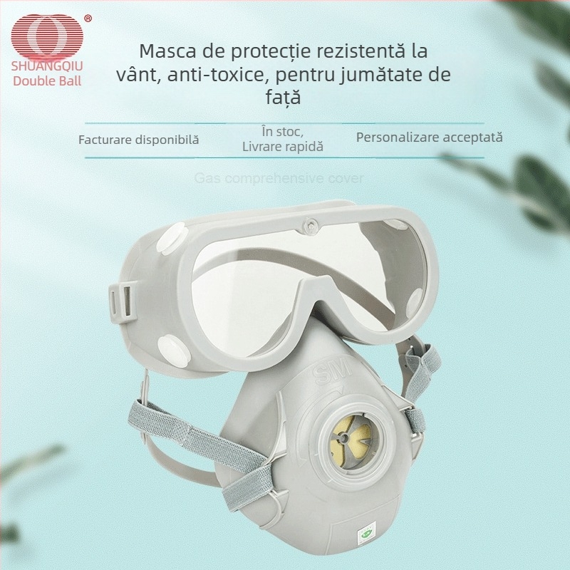 Mască de gaz cu filtru din cărbune activ, respirator protector împotriva pesticidelor și formaldehidei, pentru industrie și construcții