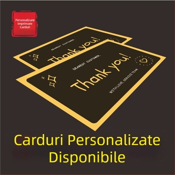 Carduri de vânzare în engleză cu carduri însoțitoare pentru serviciu post-vânzare, carduri de răzuire, manuale pliabile și carduri de evaluare