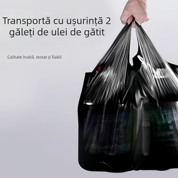 Saci mari de gunoi pentru uz casnic, cu mâner, stil vestă, pentru cămine și birouri, saci de plastic pentru gunoi de bucătărie