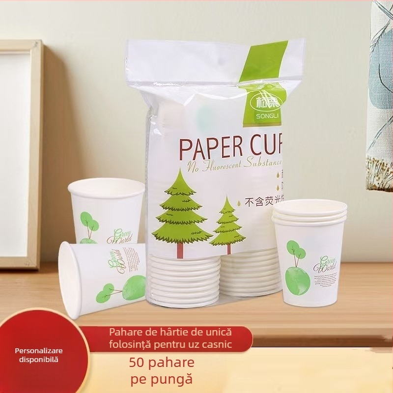 Cănițe de unică folosință din hârtie pentru băuturi, 9 oz (240–250 ml), laminate, pentru băuturi calde, pachet de 50 buc