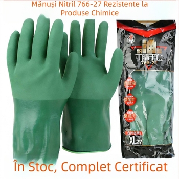 Spring Bud 766-27 Mănuși nitril verzi, impermeabile și rezistente la ulei, fără miros, pentru produse acvatice, manipularea peștelui, utilaje și protecție chimică