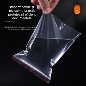 Pungi cu autoseal pentru facturi, transparente, 18×28 cm, pentru documente și chitanțe TVA