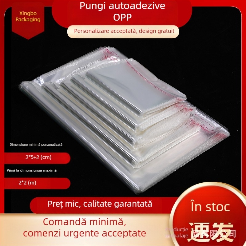 Saco OPP transparent autoadeziv 32×46 cm + 4 cm, pentru ambalarea hainelor și textilelor de casă, pungă groasă anti-praf
