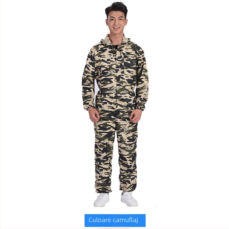 Combinezon de lucru camuflat, protecție împotriva prafului, respirabil, costum de protecție pentru vopsire