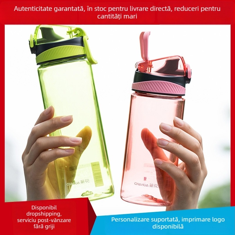 Camellia Sticlă de apă pentru sport, Cupă din plastic pentru elevi și copii, Cupă portabilă pentru băut