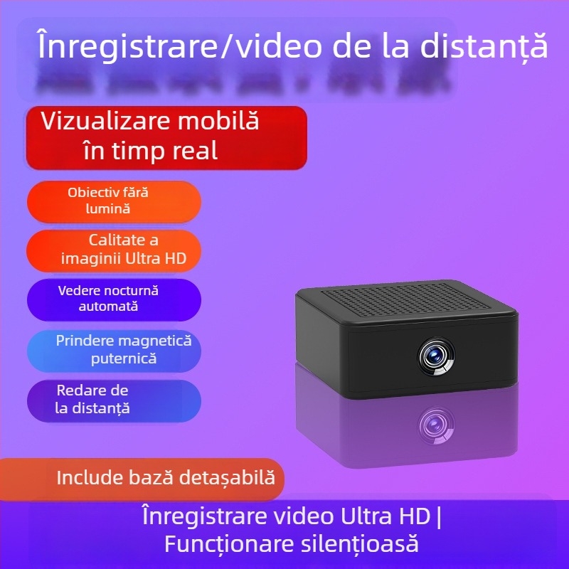Cameră de supraveghere WiFi pentru casă, monitor fără fir, înregistrator video portabil 1080p