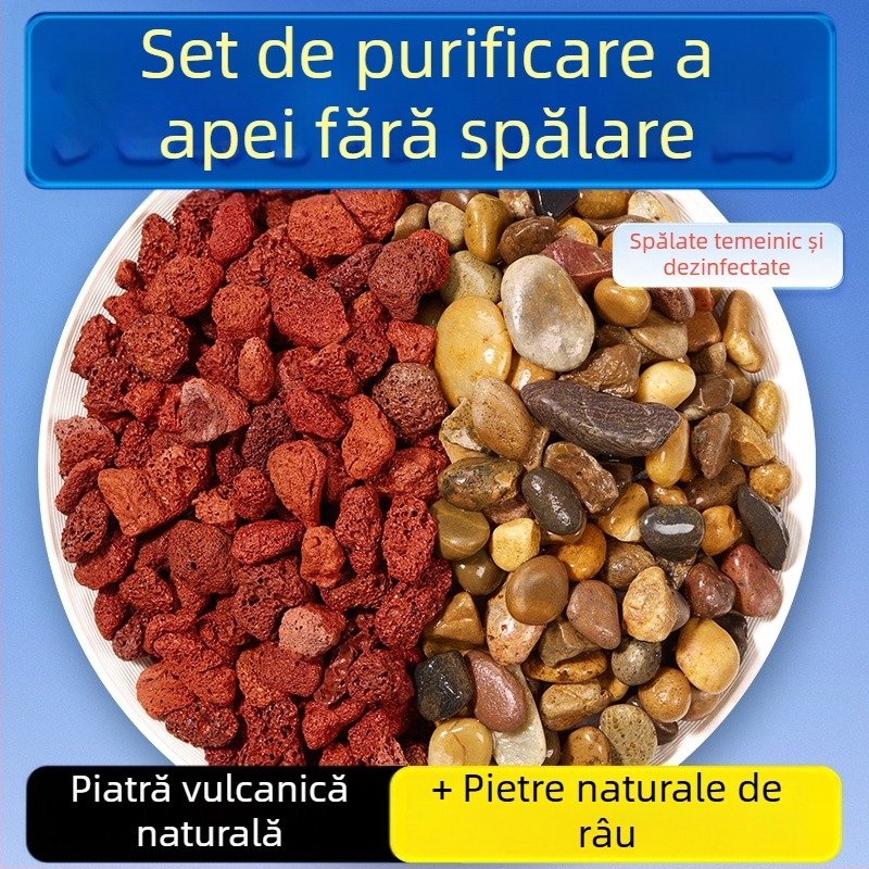 Piatră vulcanică și pietre de râu pentru amenajarea acvariului și substrat, pietre naturale pentru plante acvatice și habitat de țestoase